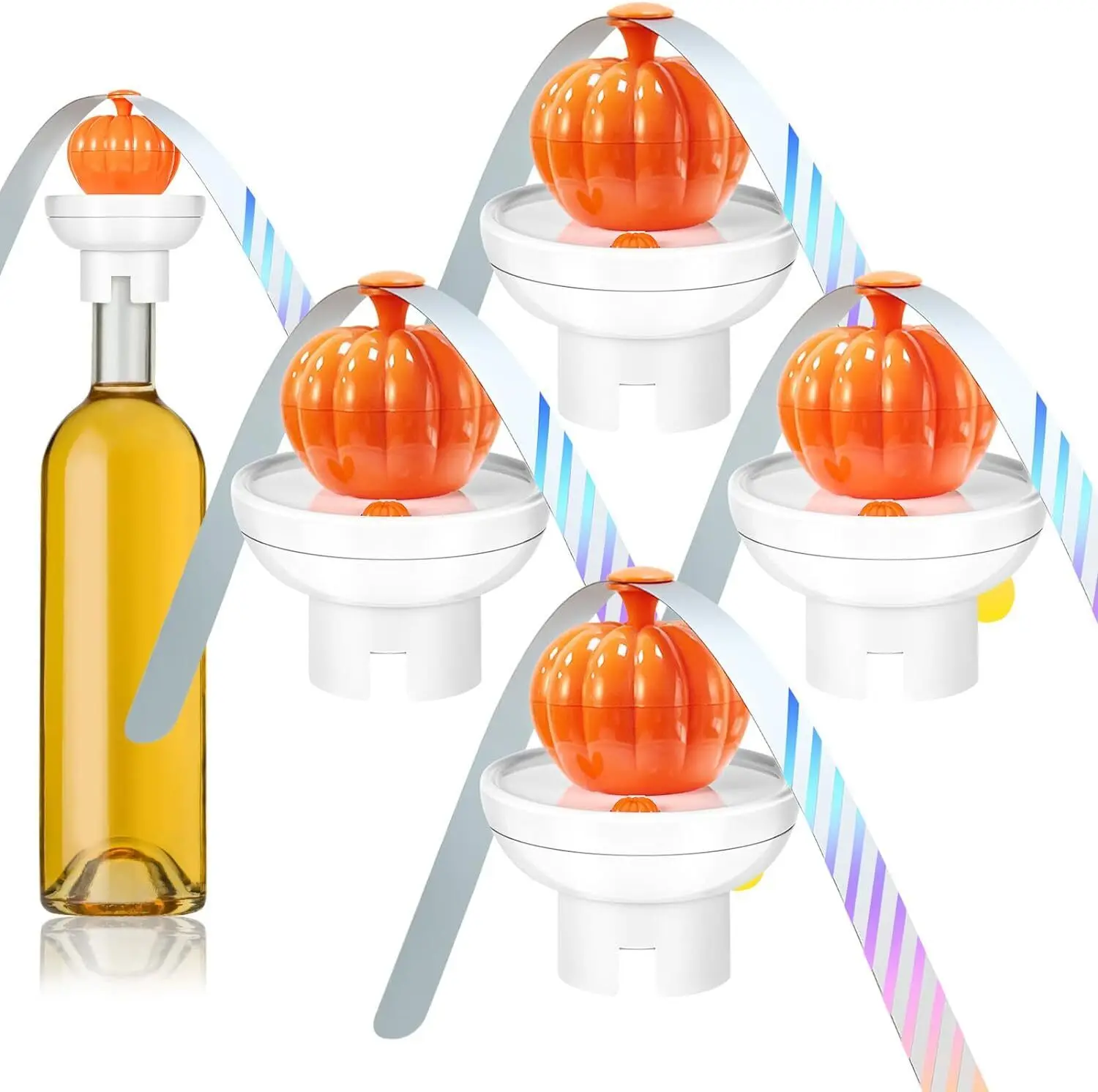 Pumpkin Fly Fans for Tables USB C Rechargeable  Table Fly Spinner with Holographic Wings for Effective Food Fly Fans