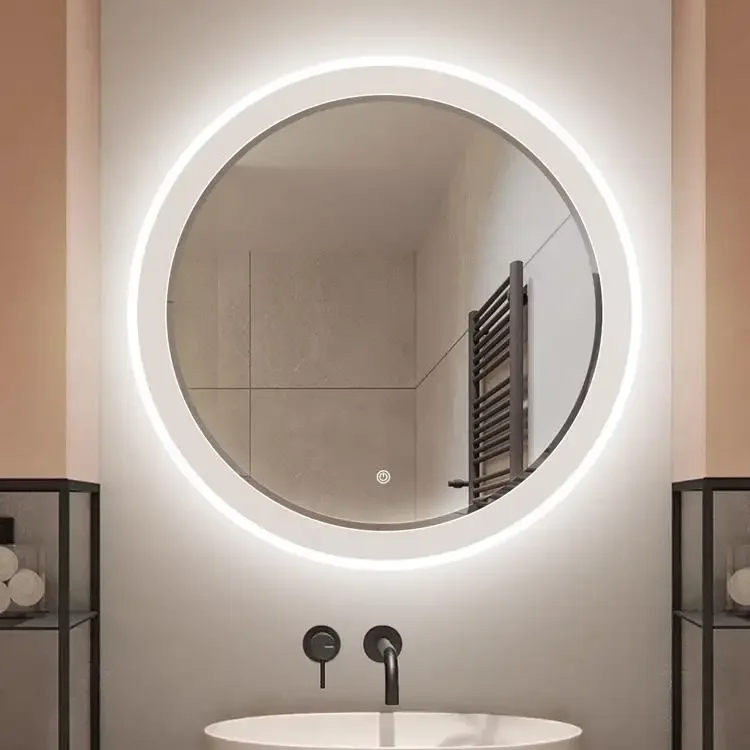 Customized Size Bathroom Toilet Anti Fogging Mirror Wall Hangs Vanity Mirror Northern Europe Round Wall Bathroom Mirror