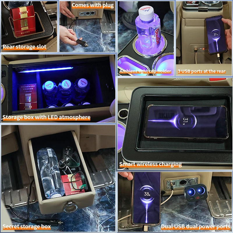 Spot Goods Business Car Central Control Armrest Box Gl8 Gl6 Granvia Enclave D9 Alphard Mpv Middle Row Universal Armrest Box