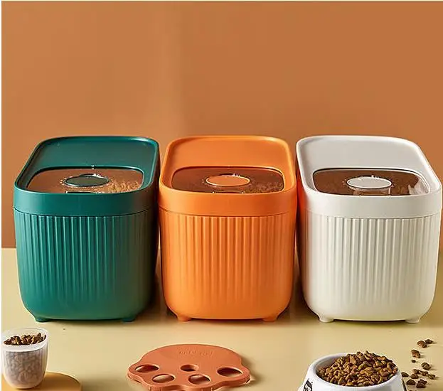 Durable Sealed Dry Food Container Rice Storage Box With Lid Measuring Cylinder Moisture Proof Grain Storage Boxes 4 Colors