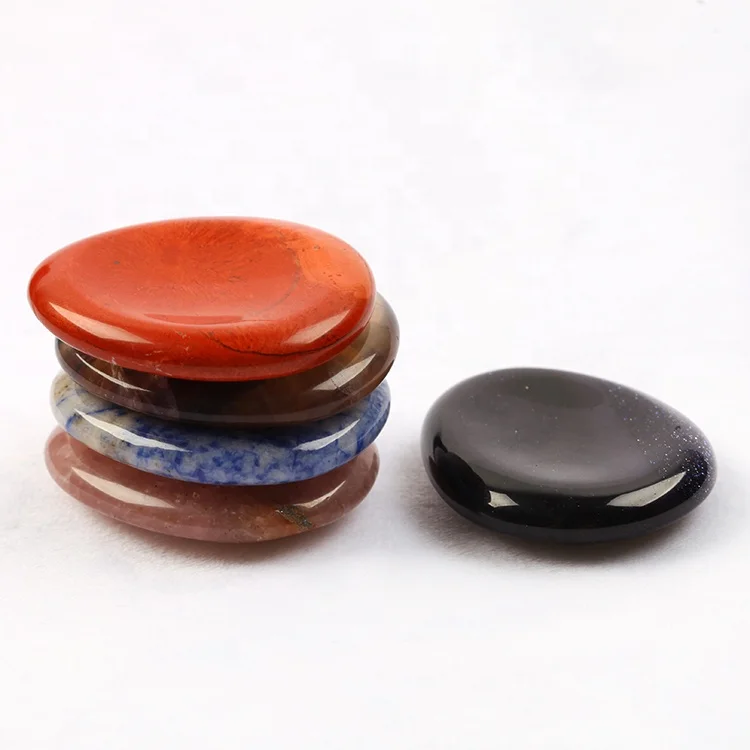 Оптовая продажа, красочный полированный Карманный лечебный энергетический Хрустальный массаж большого пальца, распутанные камни, волшебный камень для снятия стресса (1600526646469)