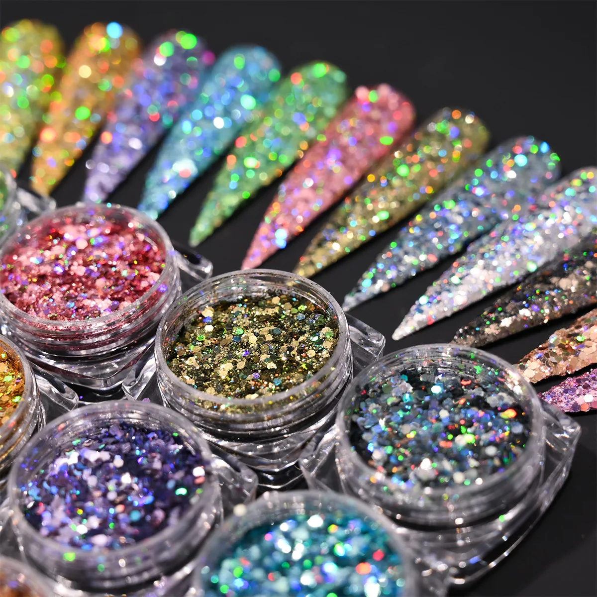 In Stock Fast Shipping New Design Solvent Resistant Polyester Holographic Silver Chunky Glitter For Nail Resin Tumbler