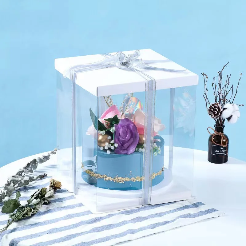 Wholesale Various Sizes Transparent Paper Cupcake Container Cupcake Box Cup Cake Boxes In Bulk Cupcakes Box 12 Holes