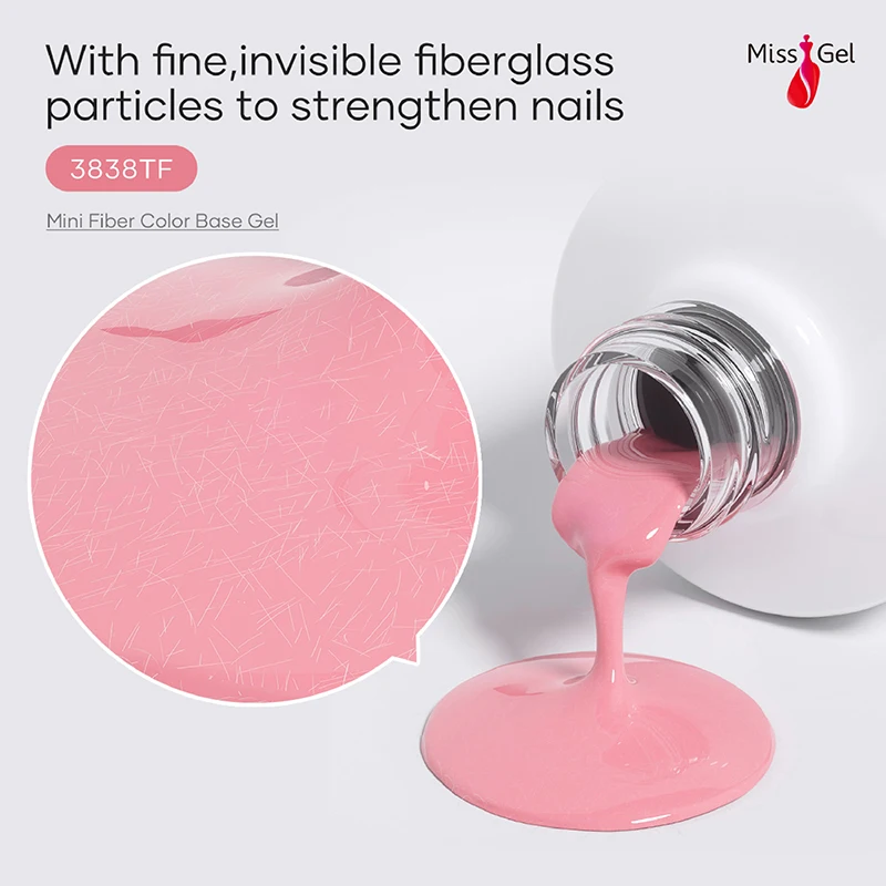 4 in 1 Fiber Color Rubber Base Gel Coat Non-Wipe Odorless Long Lasting Strength Repair Nails Vegan Uv