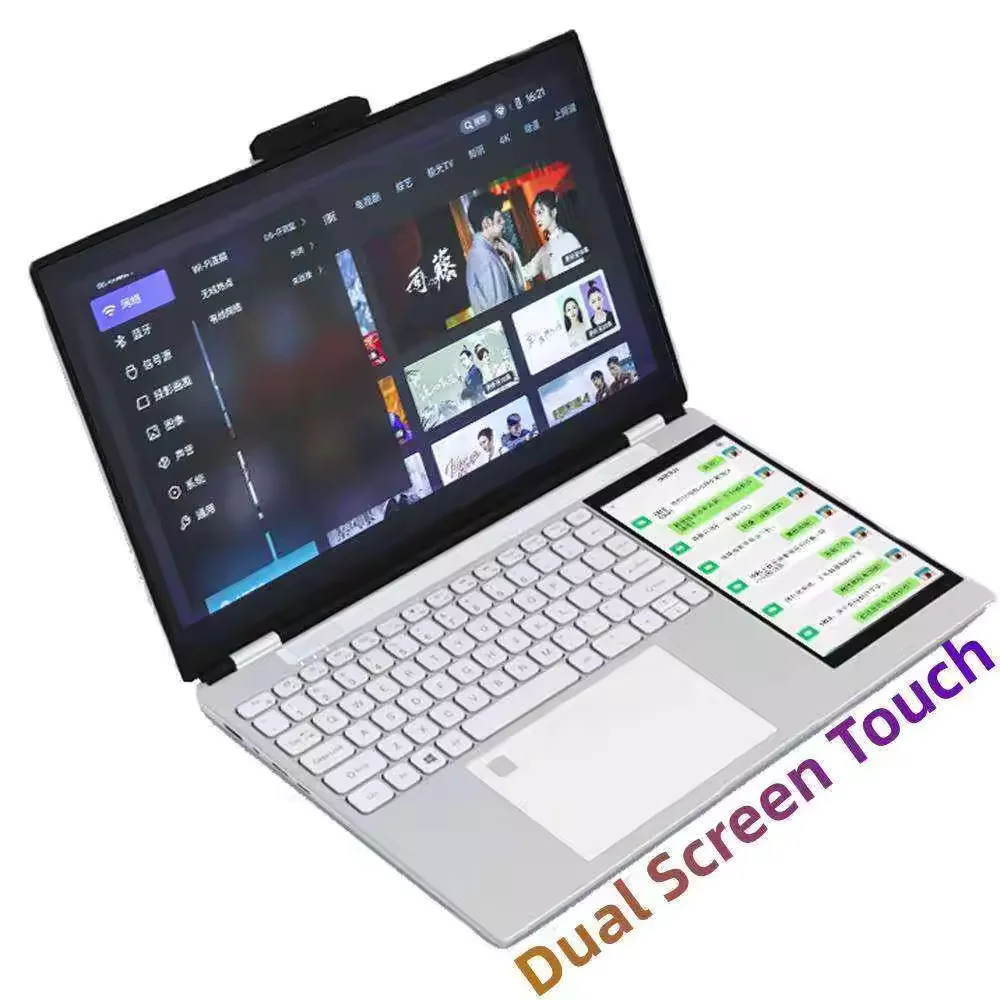 Double Screen 16GB 1TB SSD Intel Celeron Processor N100 N95 N5095 Business laptop i9 i7 laptop OEM 15.6 inch + 7 inch Touch home
