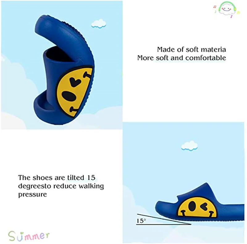 Summer cartoon cute non-slip boys smiley slippers kids child wholesale