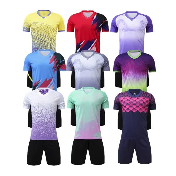Custom Soccer Jersey Blank Style Sublimation Personalized Customization Sportswear Blue White Soccer Jerseys Kit Soccer