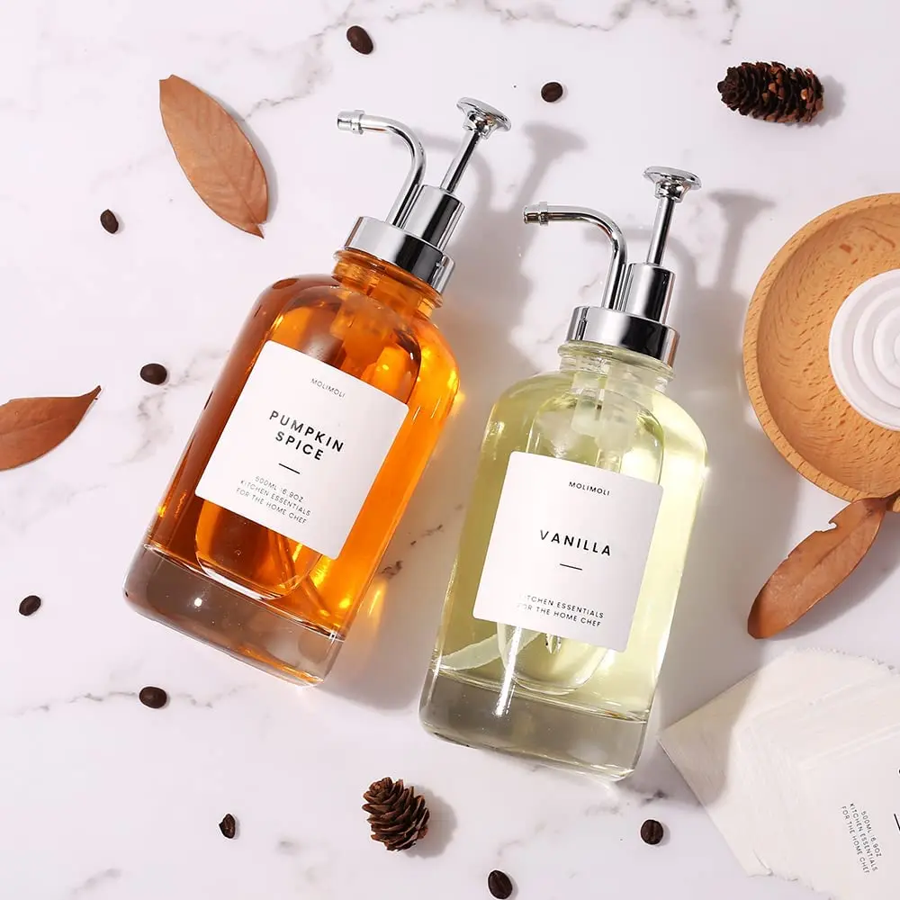 Coffee Syrup Dispenser for Coffee Bar  Pump Dispenser Glass Syrup Bottle 500ml 16.9oz  Maple Coffee Syrup Pump Bottles