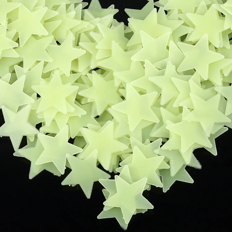 PVC glow effect in the dark stars 3d wall stickers for home decoration and baby room 3cm