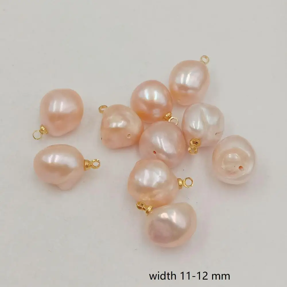 loose pearl 9-12 mm BIg baroque  nature freshwater pearl with hanger, DIY high luster PEARL