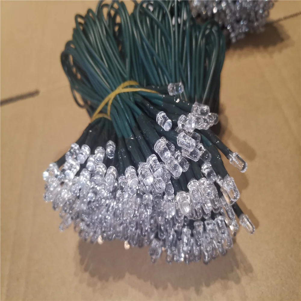 5V 12V 24V 5mm red / white / yellow / green prewired led lamp with 60mm 20cm wires