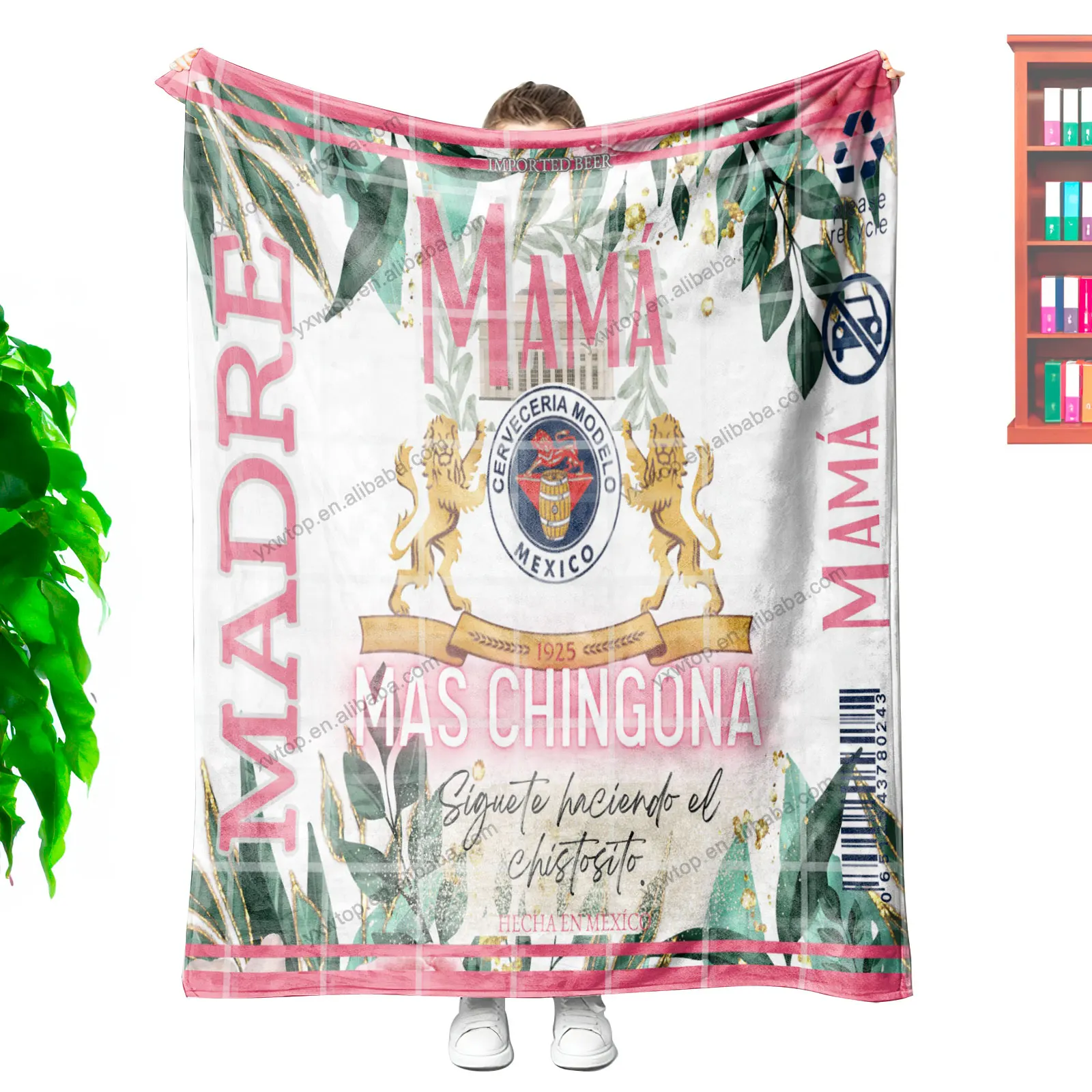 2024 Mom gift custom design Soy La Mama mas chingona vestido para mama de la novia printed flannel blanket