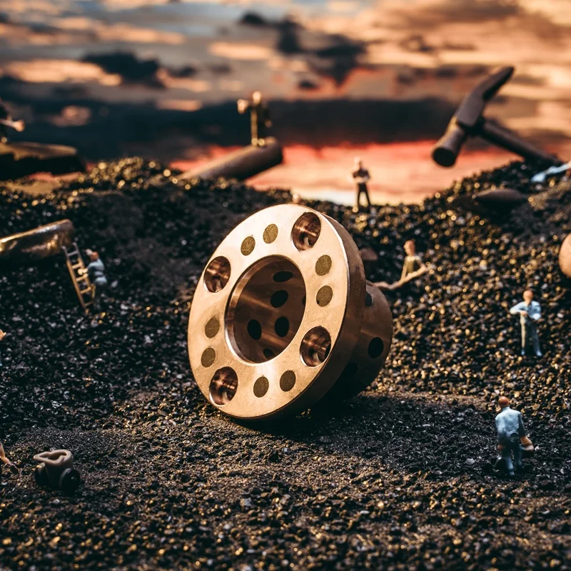 Flange Graphite Copper Sleeve Bushing MPKZ40-30 Shouldered and Flanged Thrust Oil Free Bushing Self-lubricating Bearing OFP03