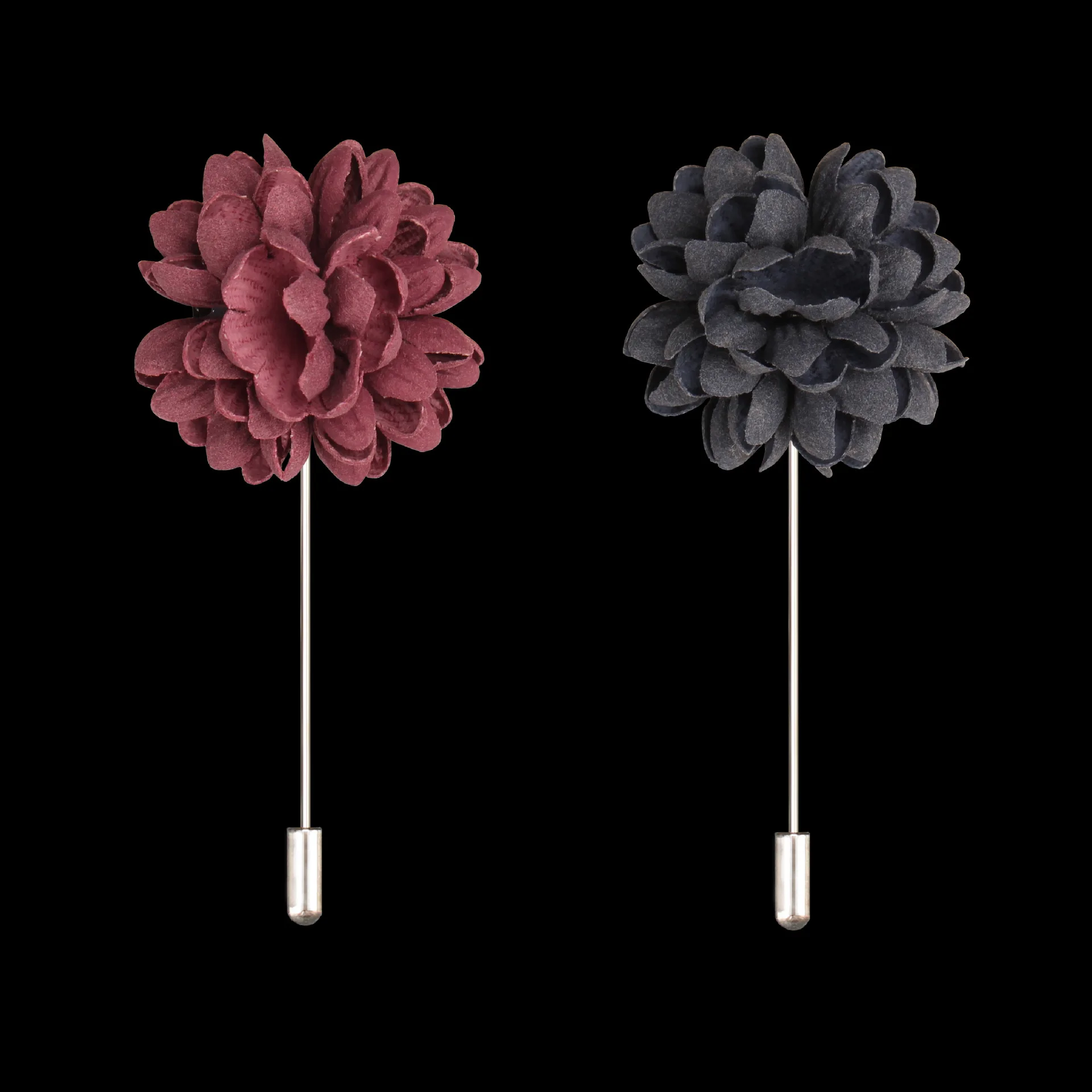 Fabric flower brooch lapel pin for Wedding Boutonniere