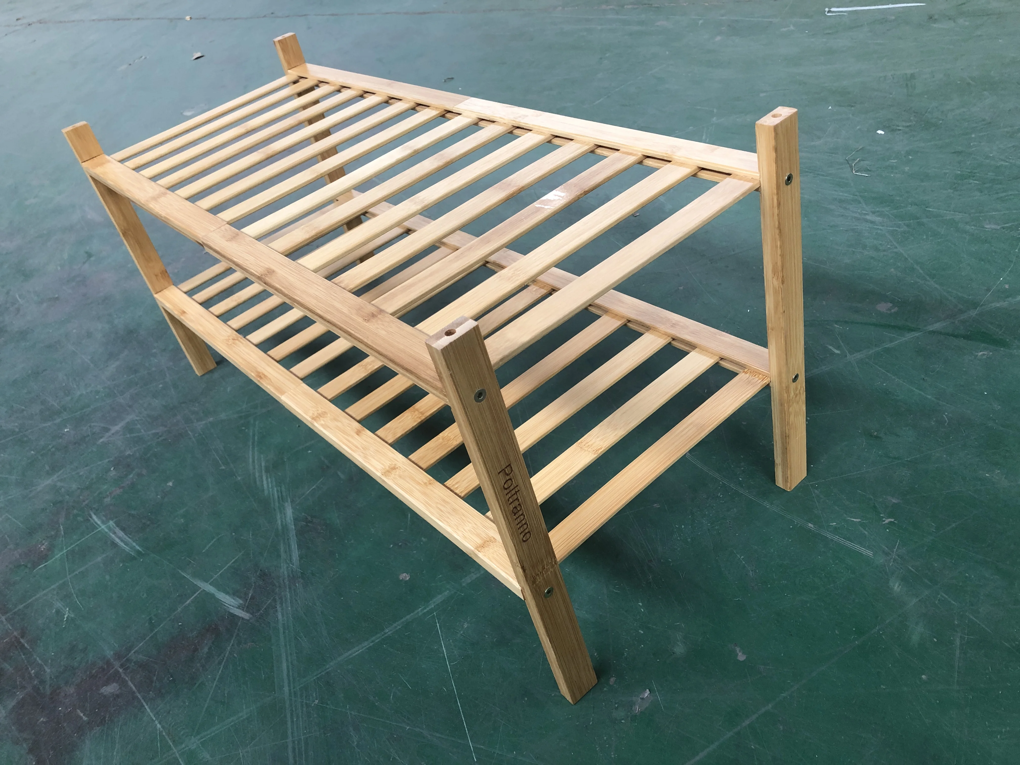 Poltranno Wooden Shoe Racks Storage Organizer Space Saving Shoe Shelf for Dorm Bedroom