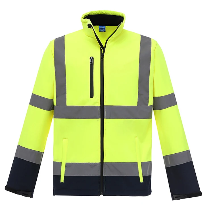 360 Reflective Stripe Long Sleeve Zip Three Pockets Green Orange Black Safety Apparel Jackets