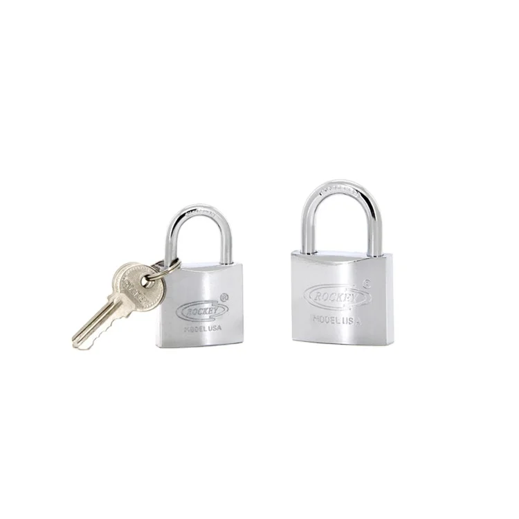 High quality nickel lock 3 pcs brass keys stainless steel cylinder chrome plated iron padlock