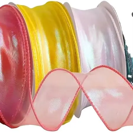 INUNION Ribbon Organza Sheer Ribbon 4cm x 10Yd in Total Handmade Eco-Friendly Fabric Ribbons for Gift Wrapping