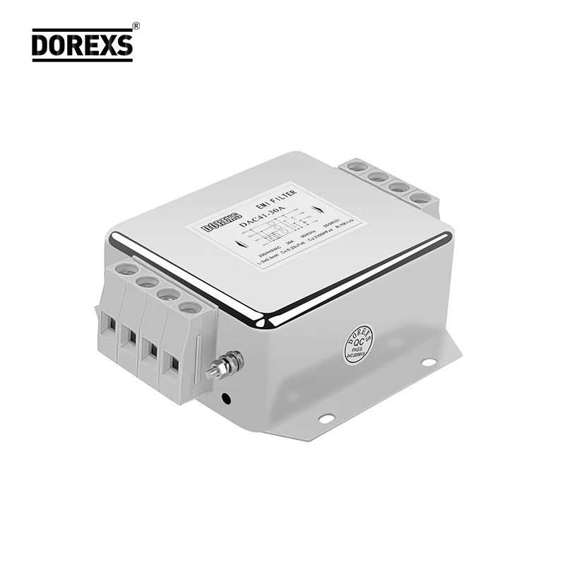 DOREXS factory wholesale 440V 3 phase 4 line terminal block EMI power filter 6A-30A EMC filter