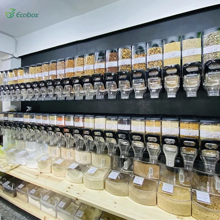 wall mount pick and mix dry grain coffee bean cereal gravity bulk pet food gravity bin dispenser for supermarket