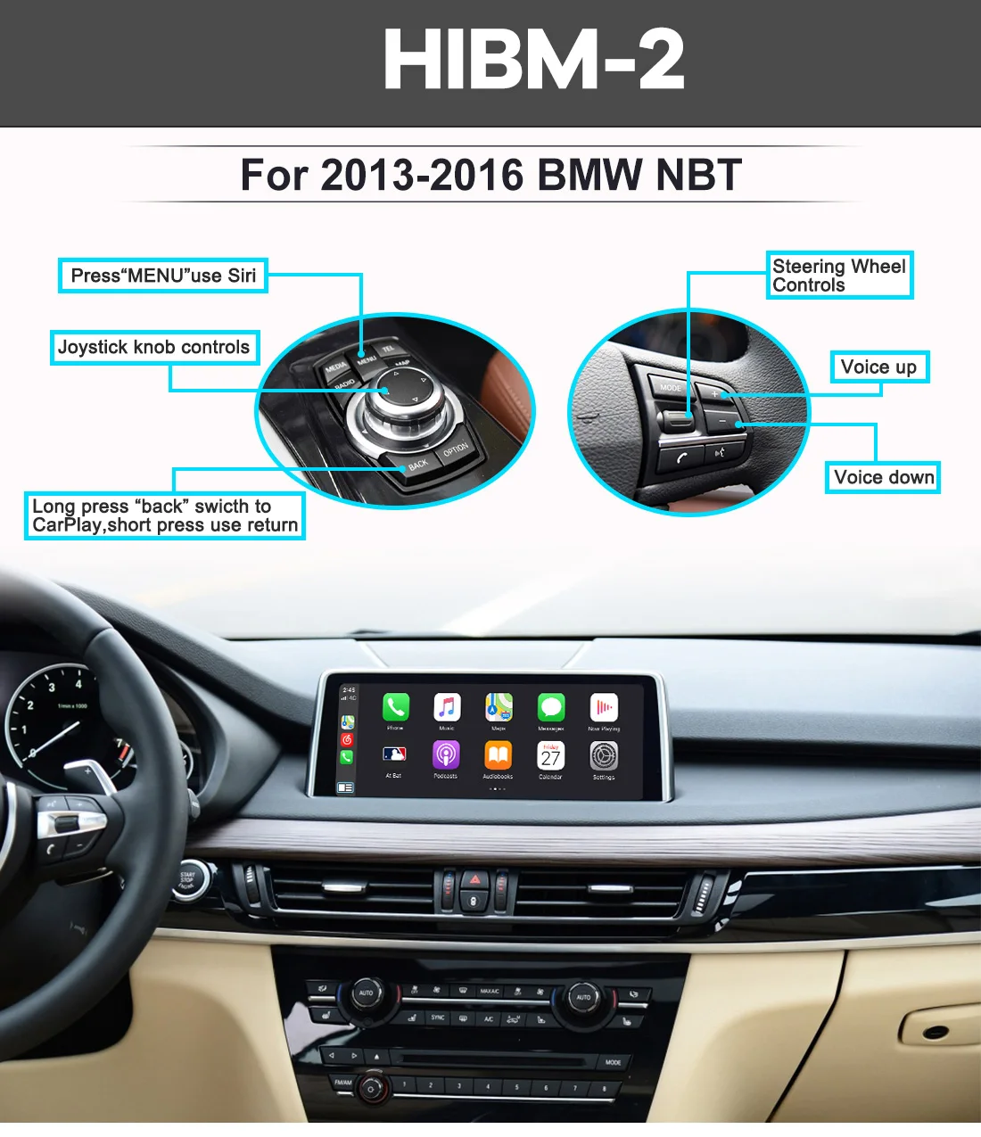 2024 новый мультимедийный видеоинтерфейс Carplay беспроводной Android Auto F30 NBT система для BMW 2012-2017