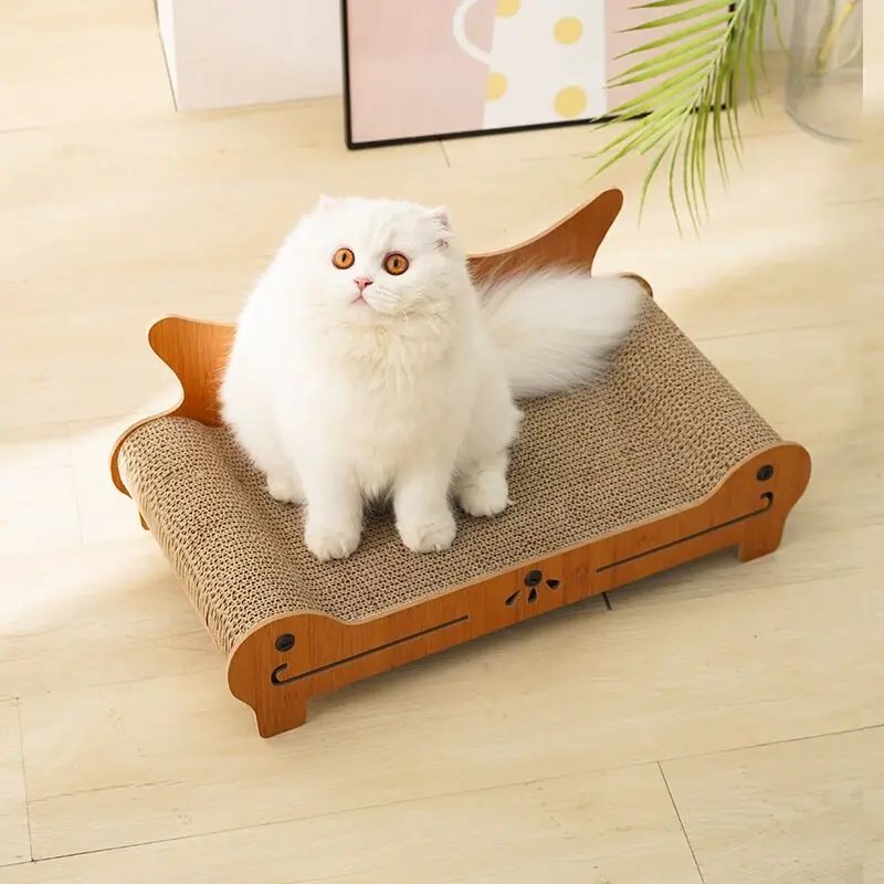 New cat scratching board pet sofa corrugated paper cat claw sharpening hot sale solid wood cat bed