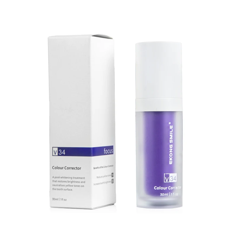 V34 Purple Teeth Blanchiment Toothpaste Color Colour Whitening Corrector De Serum Dent Mousse Custom Label