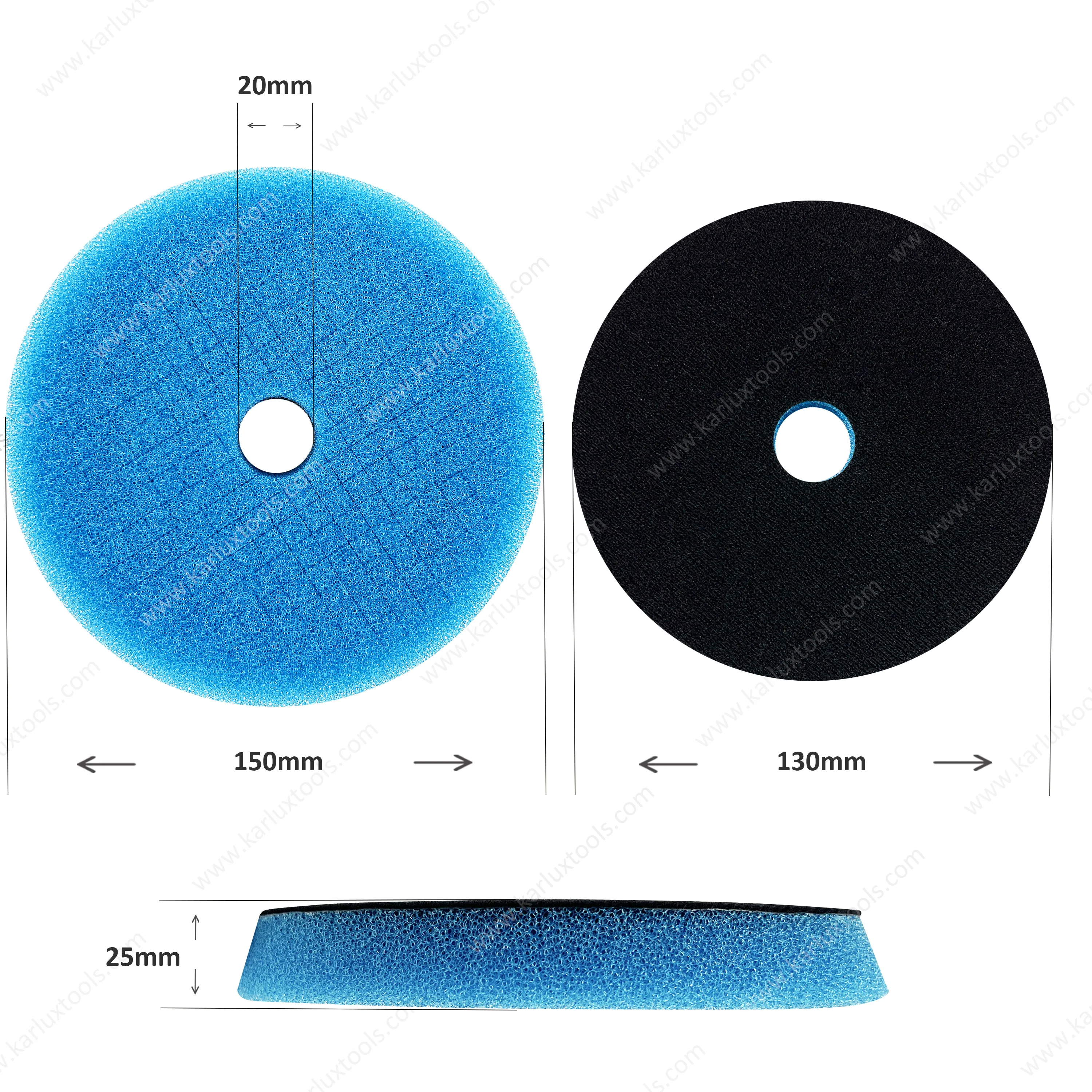 6inch Trapezoidal Sponge Pad Buffing Sponge Pad Foam Polishing Pad For Car Buffer Polisher Compounding Polishing and Waxing