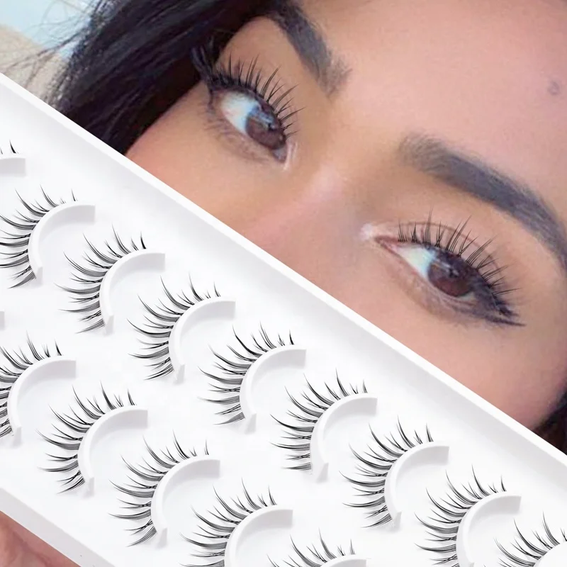Принадлежности для ресниц 10 пар Макияж натуральные ресницы косплея Аниме Манга оптом кластер с упаковочной коробкой