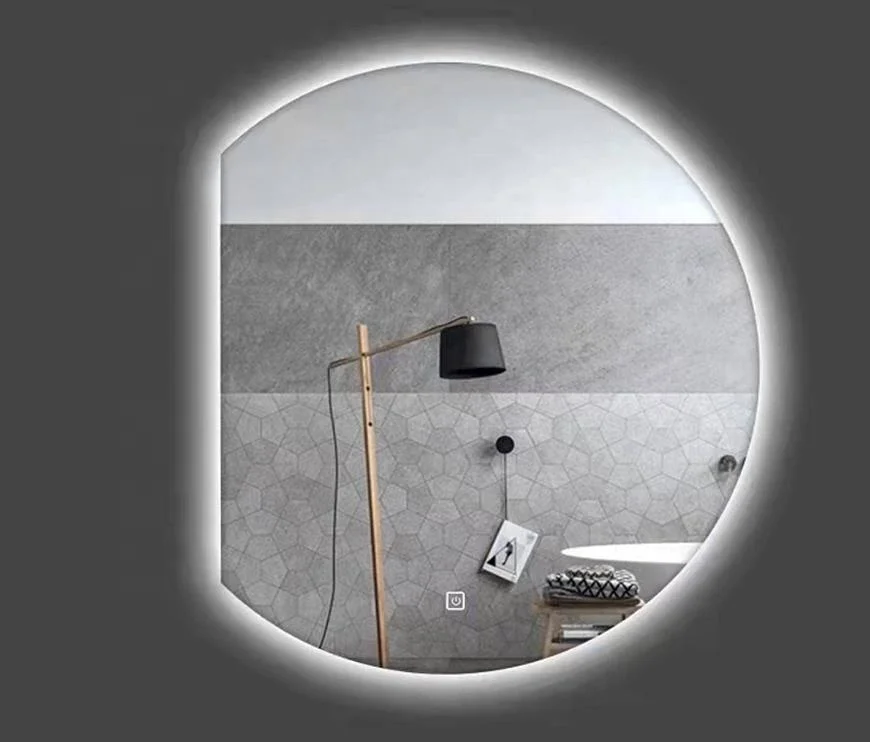 Modern Bathroom Mirrors frameless mirror half round led Mirror