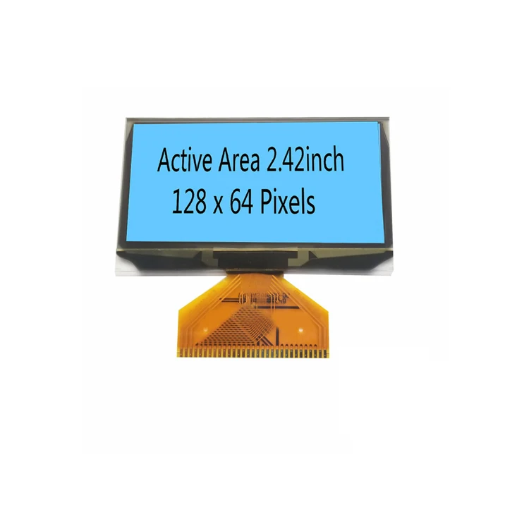 Highlight Vertical Scroll Monochrome 2.42 Inch 128x64 Blue Micro Flexible Oled Display