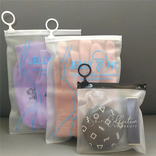 Custom PVC Zipper Ring bag Swimwear Packaging Plastic bag for Clothes PVC zip lock Bag
