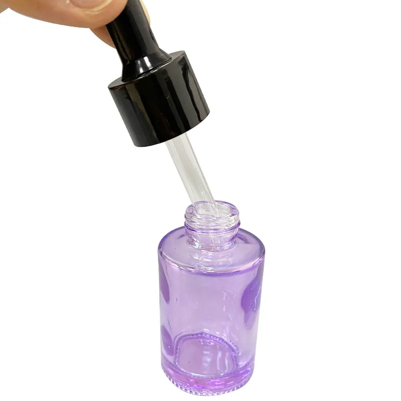 15ml 20ml 40ml 80ml New hot sale 30ml round purple color medical glass dropper bottles