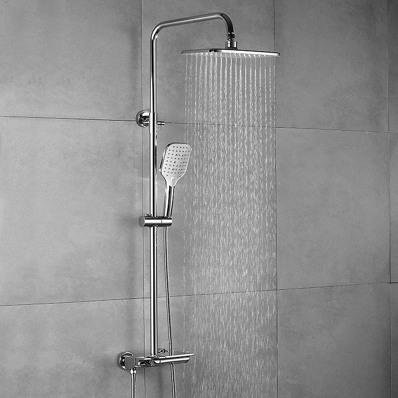 Shower System Square Handheld ShowerWall Mounted Shower Faucet Set Included Valve and Trim Kit