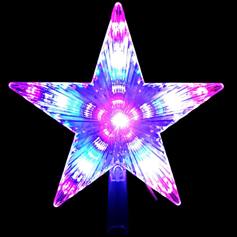 LED lights for  five-pointed star Christmas Tree Top Lamp Star Dynamic Color Changing Effect Fairy Pentagram