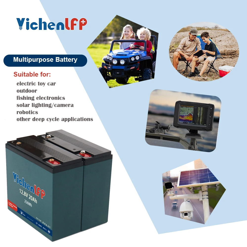 YichenLFP многоцелевой перезаряжаемый портативный глубокий цикл литий-железо-фосфатный аккумулятор 12 В 20 Ач для замены свинцово-кислотных