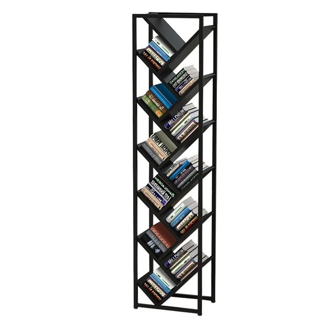 
Modern Home Furniture Furniture for Bedroom Kitchen Iron Frame MDF Brown Black Bookcase Multi Layer 
