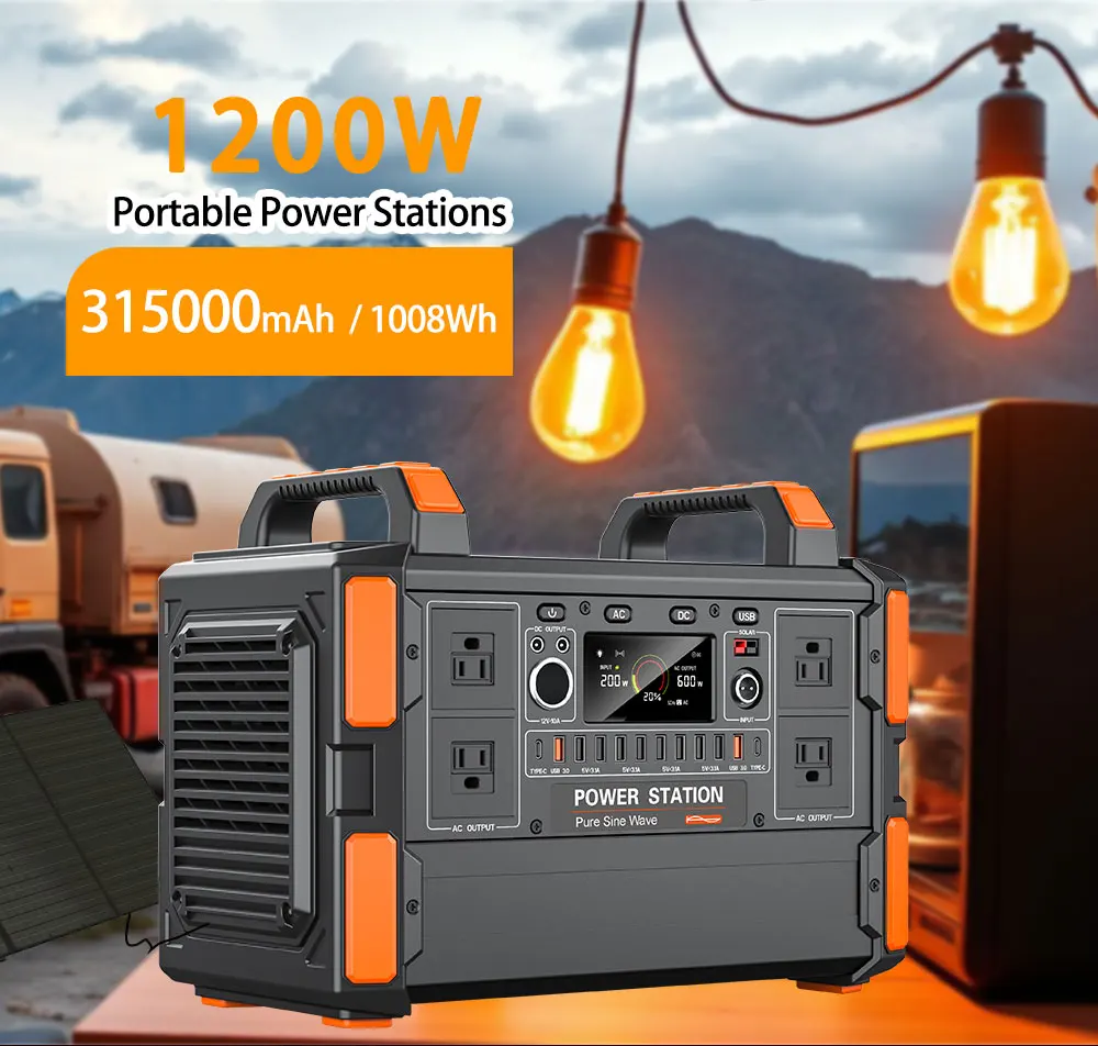 Toni PV1200W наружная электростанция портативный солнечный генератор с MPPT литий-ионным аккумулятором и солнечной панелью