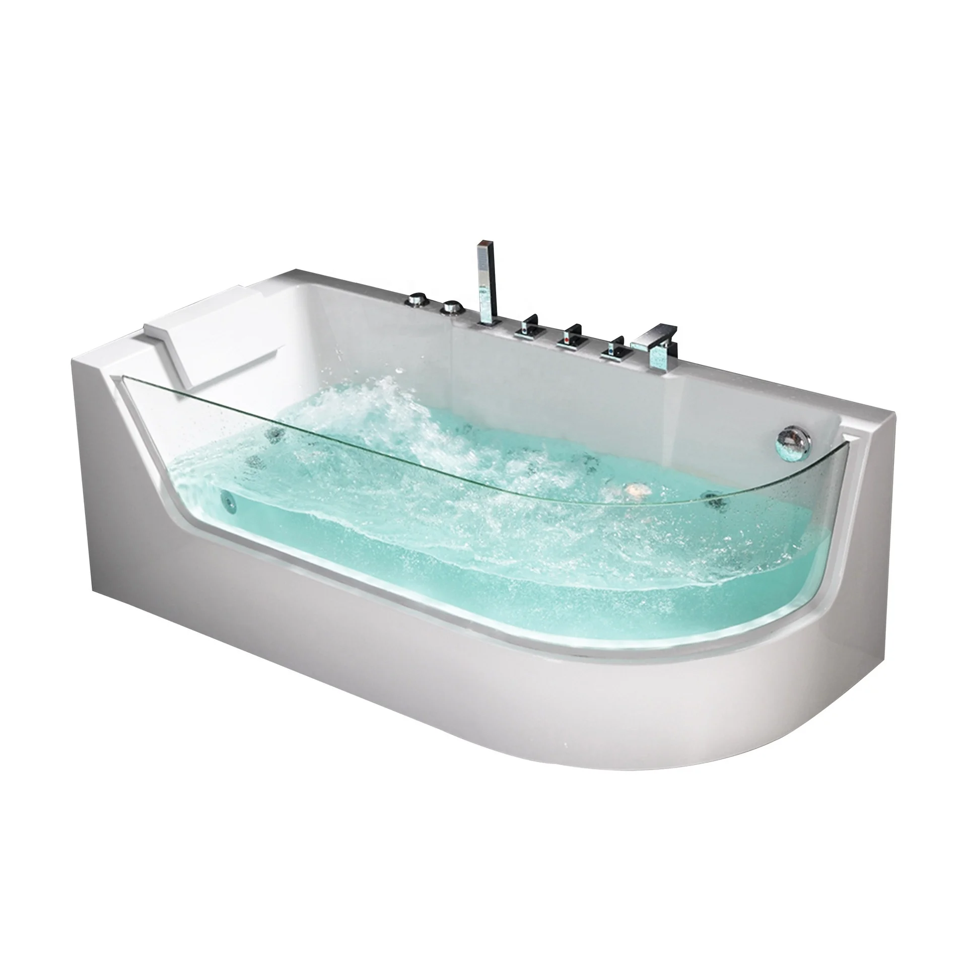 Luxury Transparent New Design Colorful Led Light Adult Bath Tub Spa Acrylic Thermostatic Home Bath Tub