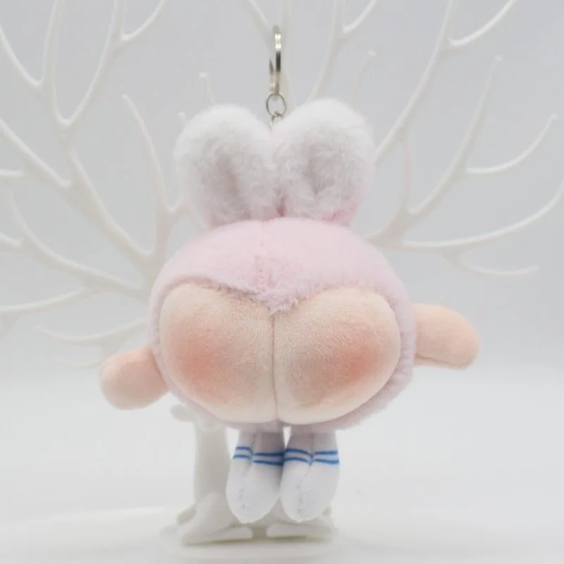 Ugly Cute Rabbit Doll Plush Keychain Toy Funny Fart Pendant for Girls Schoolbag Gift