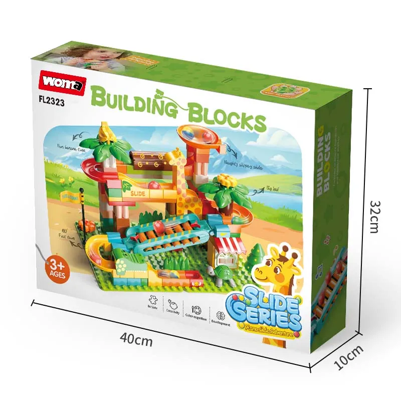 WOMA TOYS New Assemble Children Brick Big Plastic Building Blocks Toy Educational Set for Kids With Music