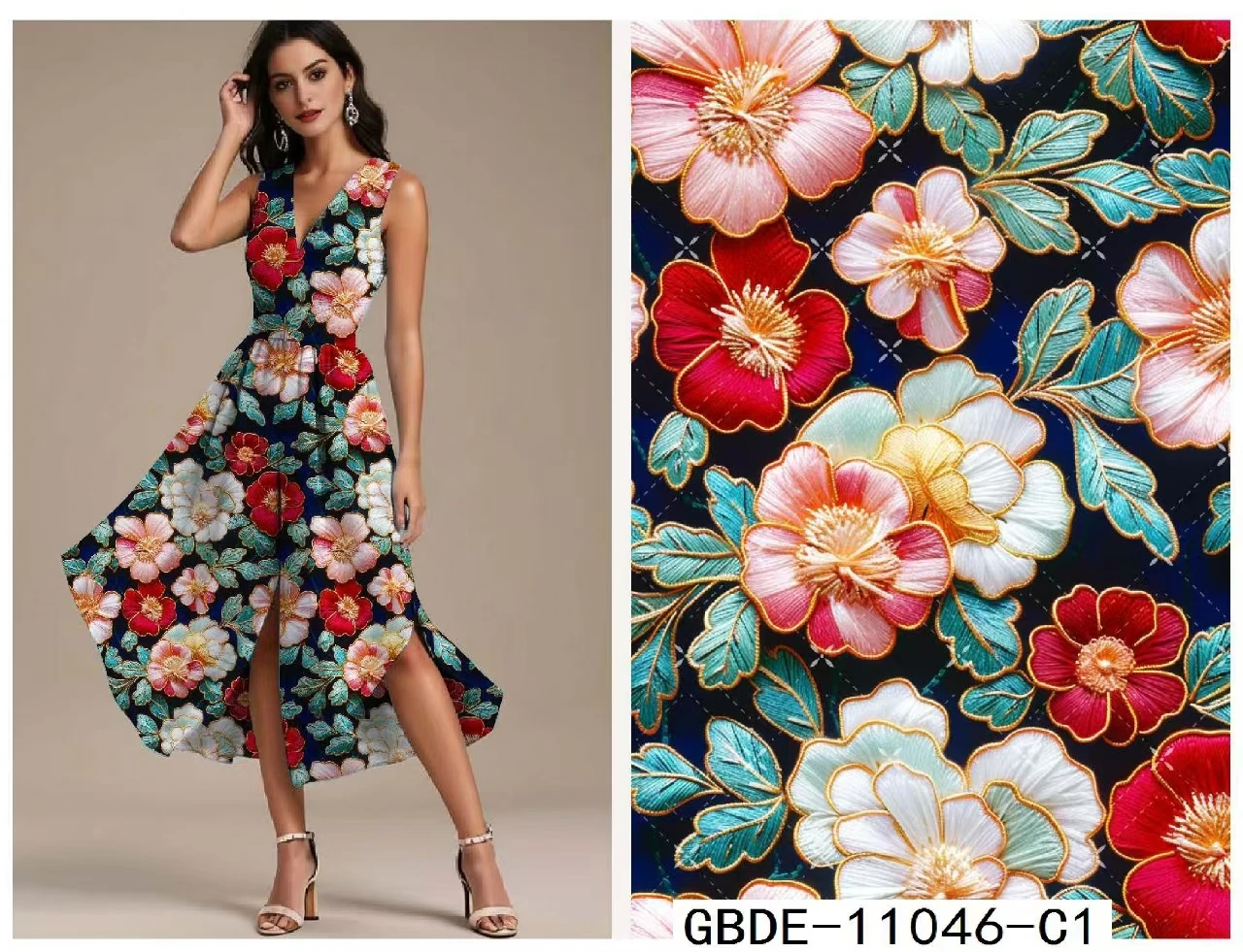 5D print rayon challis fabric custom floral woven kain rayon digital printed spun rayon fabric 100% viscose fabric