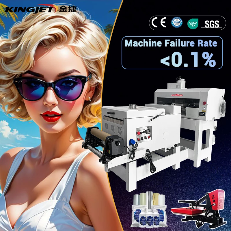 Kingjet Kingjet 4 heads i3200 dtf printer 42 cm large format direct to film transfer printing machine on  printer dtf  t-shirt