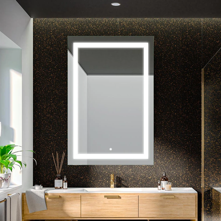 OEM/ODM Lighted Bath Mirrors Toilet Wall Dimming Defogger Rectangle Bathroom Led Mirror WITH LIGHT