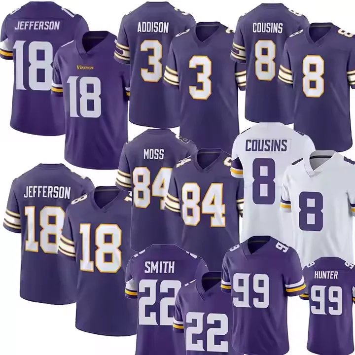MIN новая команда 9 J. McCarthy 18 Justin Jefferson 84 Randy Moss 4 Darwin Cook оптовая продажа сшитых футболок из Джерси