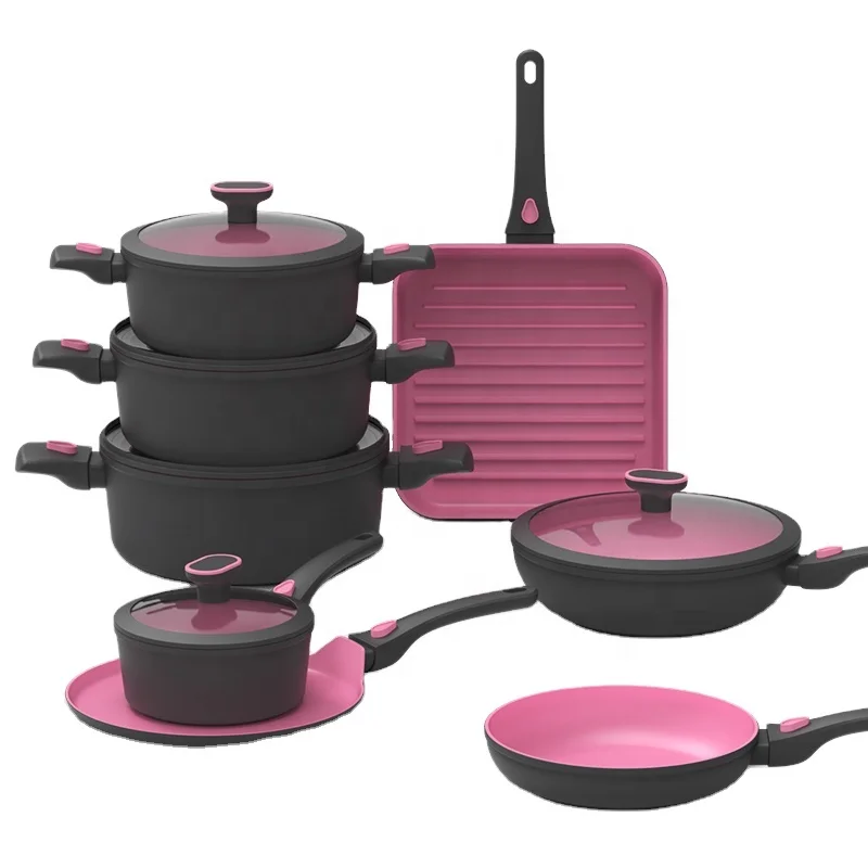 13pcs non stick Kitchen cookware set cooking pan and pot induction base
