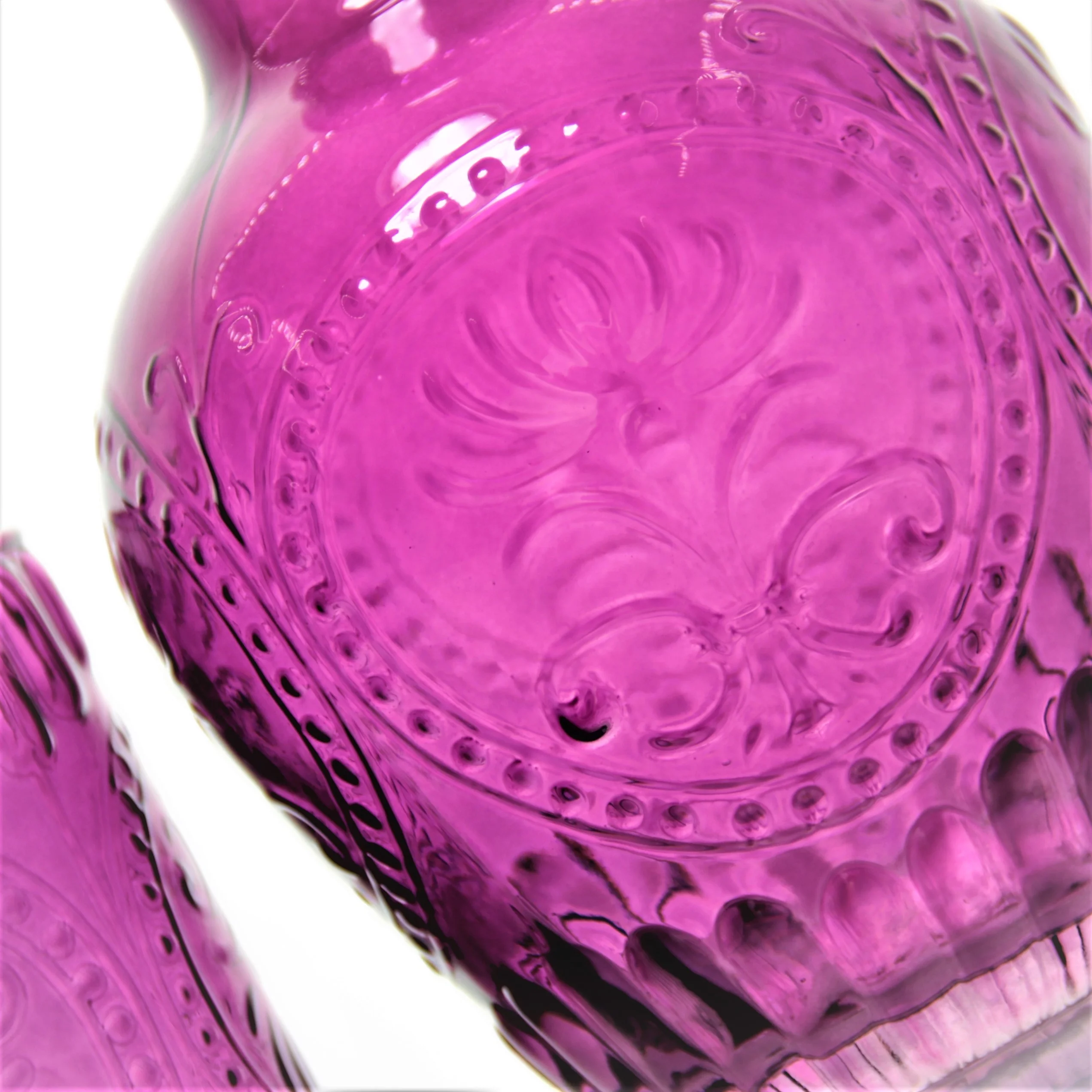 wholesale deep purple colored drinking glass bedside glass water carafe with cup lid