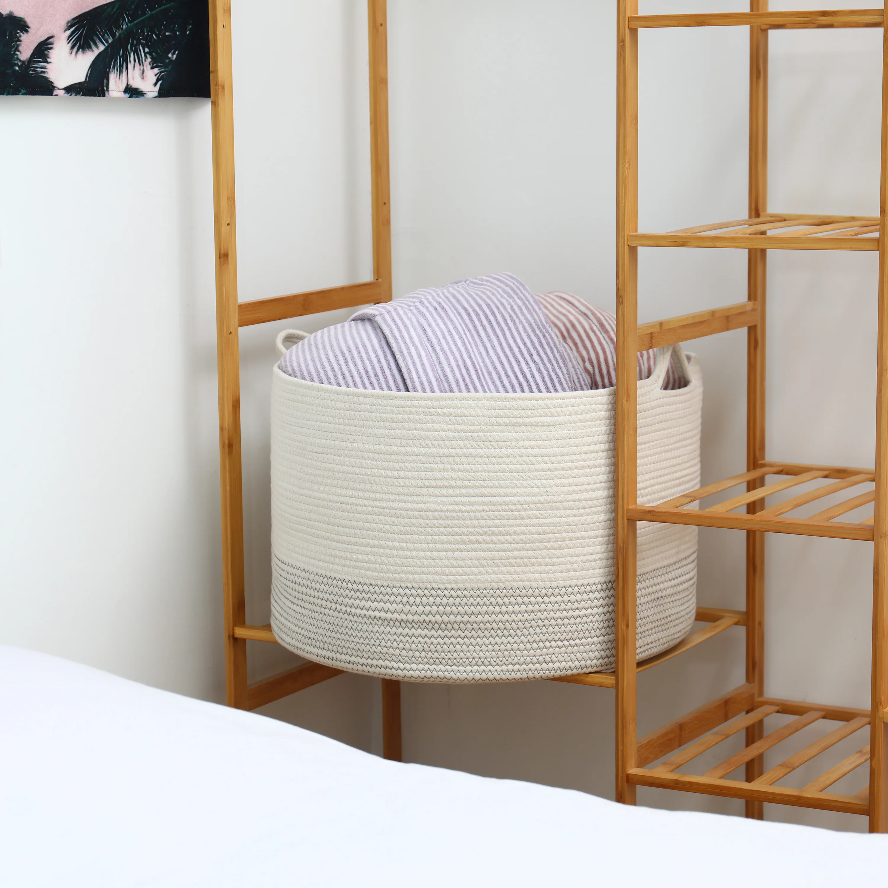 cotton rope macrame Multifunctional clothing storage towel blanket sundries laundry basket Dirty clothes basket