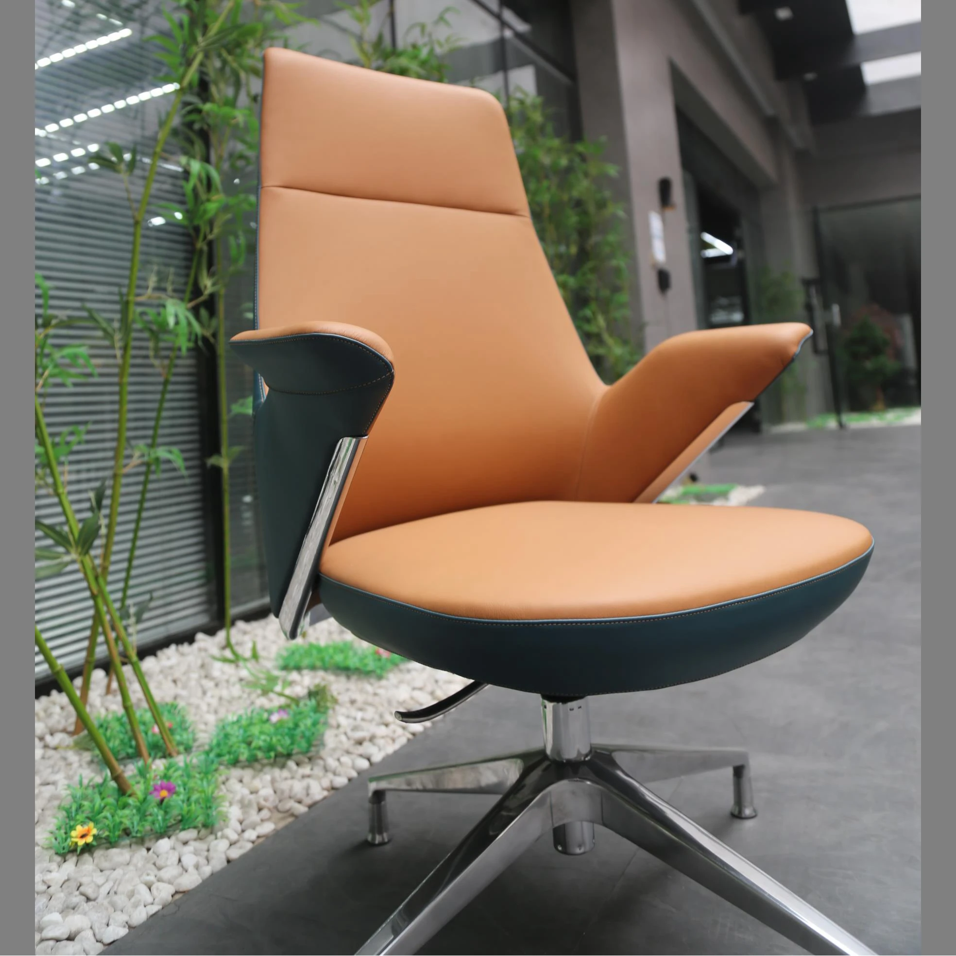 medium back armchair leather swivel writing meeting chair for reception conference visitor chairs on sale