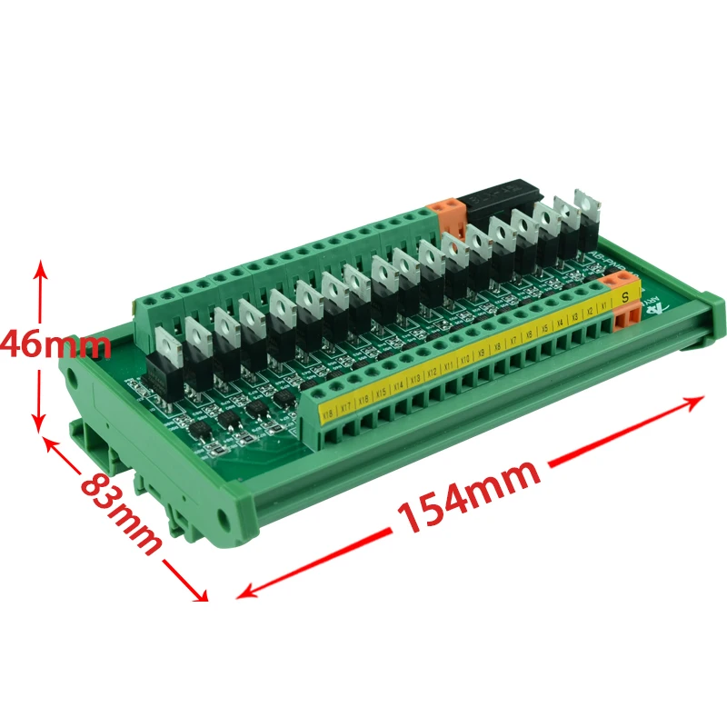 18 Channel Single Chip Microcomputer PLC Signal Amplifier Board Photocoupler Isolation Input 12-24V Output NPN